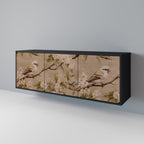 PETAL DISTINGUISH Aparador de 3 Puertas en Acabado Negro