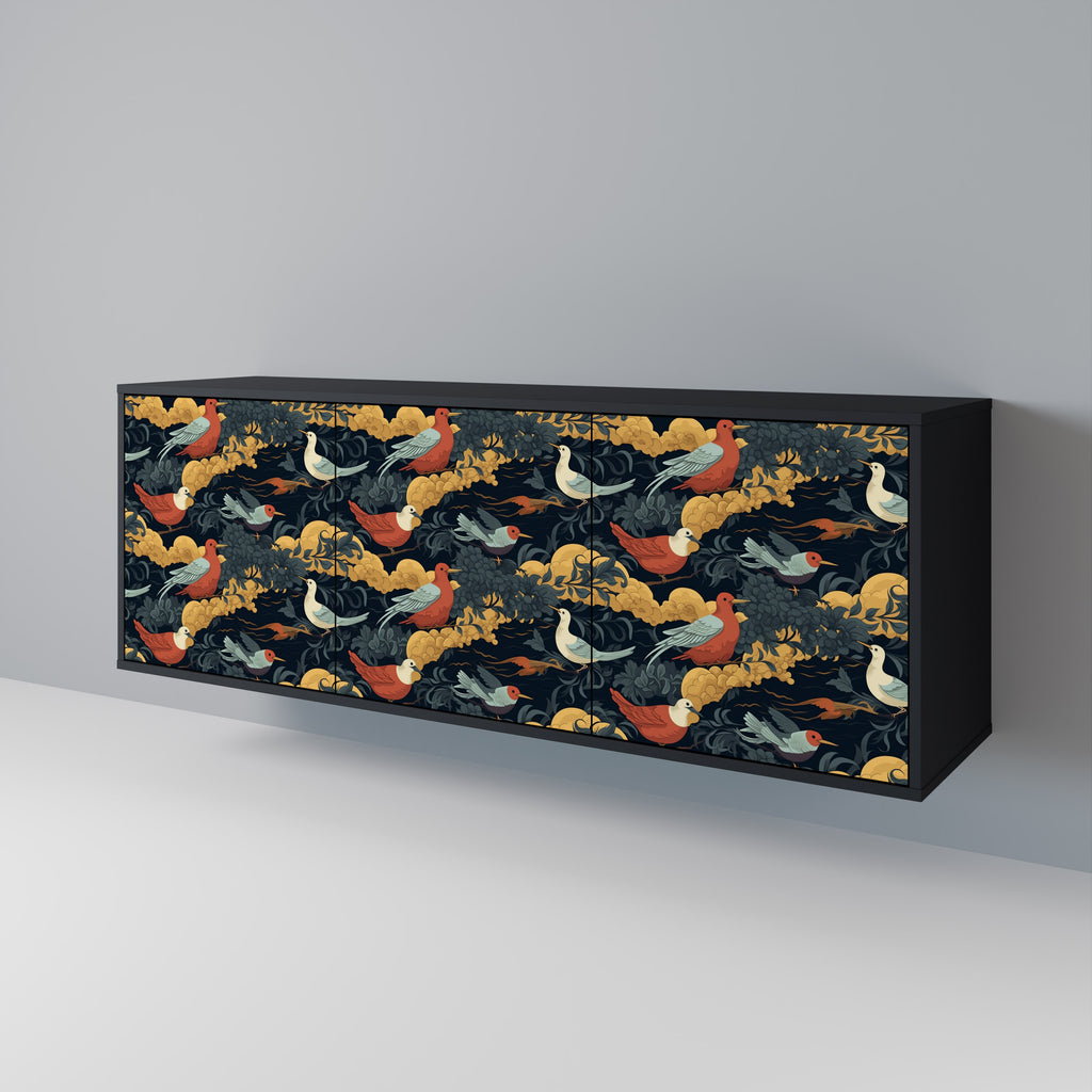 FOWLY DAZE 3-Door Sideboard in Black Finish