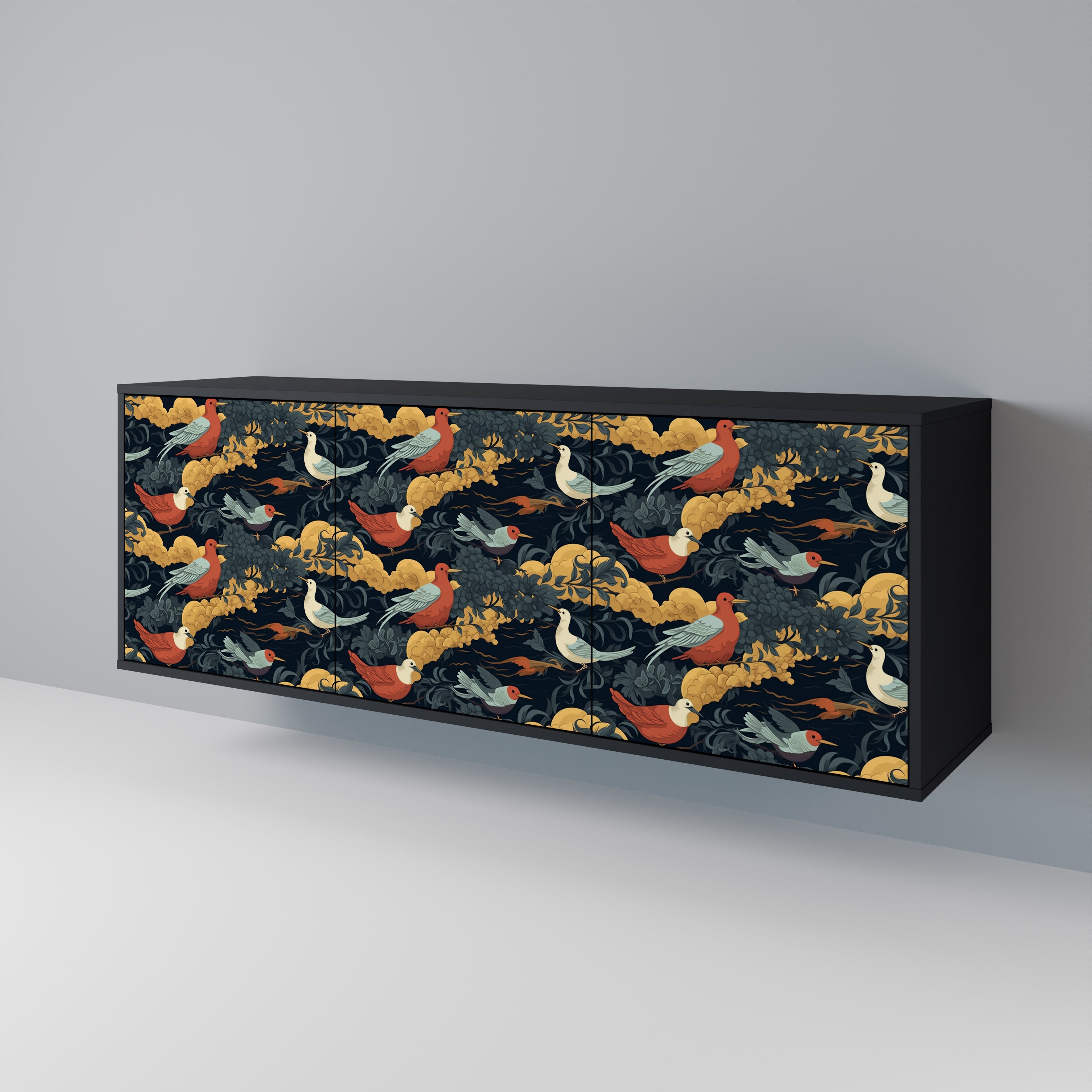 FOWLY DAZE 3-Door Sideboard in Black Finish