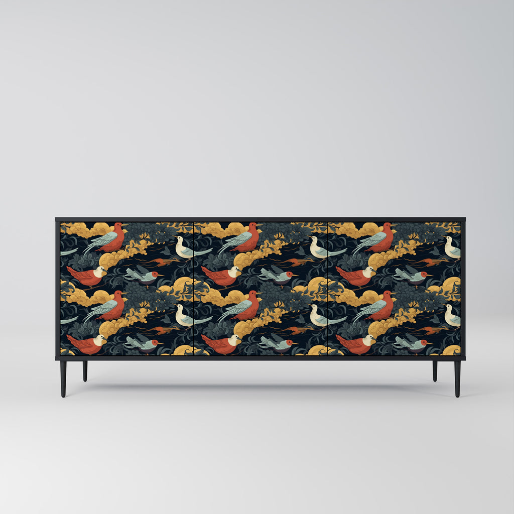 FOWLY DAZE 3-Door Sideboard in Black Finish