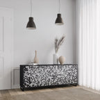 CHARCOAL SPROUT 3-Door Sideboard in Black Finish