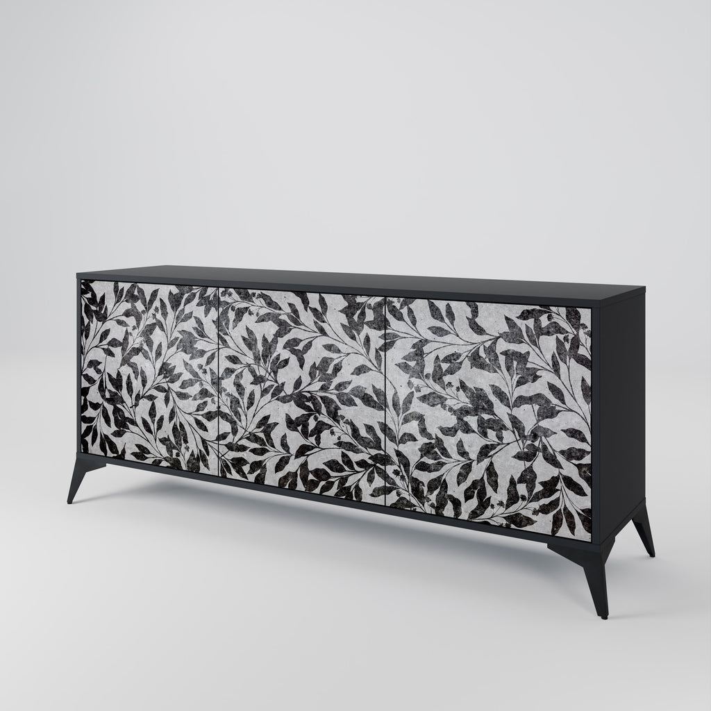 CHARCOAL SPROUT 3-Door Sideboard in Black Finish