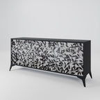 CHARCOAL SPROUT 3-Door Sideboard in Black Finish