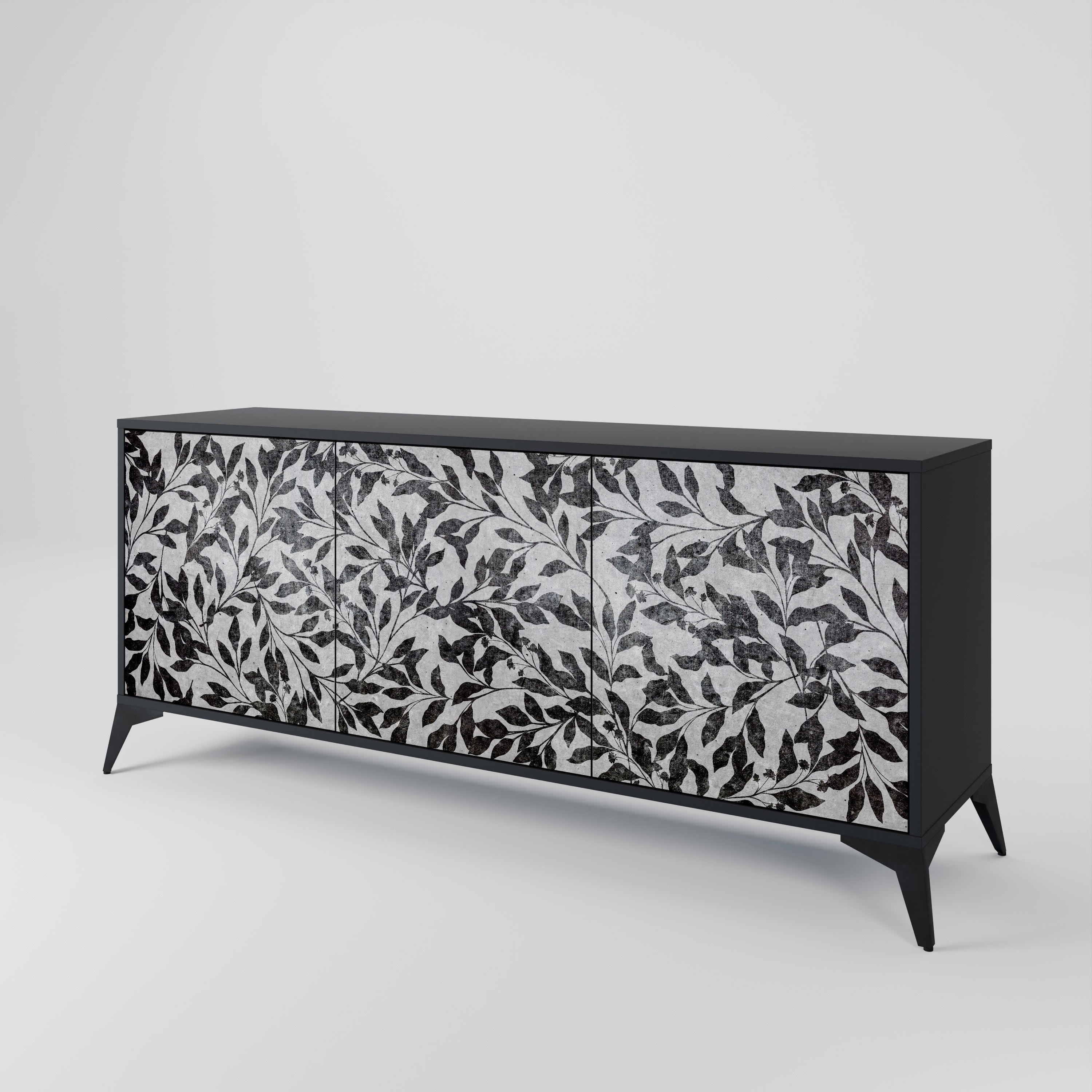 CHARCOAL SPROUT 3-Door Sideboard in Black Finish