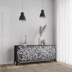 CHARCOAL SPROUT 3-Door Sideboard in Black Finish