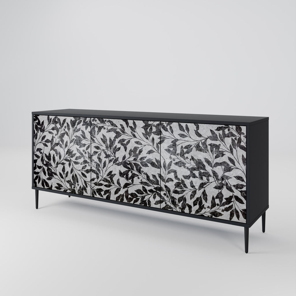 CHARCOAL SPROUT 3-Door Sideboard in Black Finish