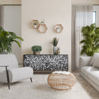 CHARCOAL SPROUT 3-Door Sideboard in Black Finish