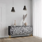 CHARCOAL SPROUT 3-Door Sideboard in Black Finish