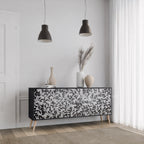 CHARCOAL SPROUT 3-Door Sideboard in Black Finish