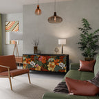 RADIANT FLORA 3-Door Sideboard in Black Finish