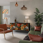 RADIANT FLORA 3-Door Sideboard in Black Finish