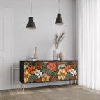 RADIANT FLORA 3-Door Sideboard in Black Finish