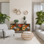 RADIANT FLORA 3-Door Sideboard in Black Finish