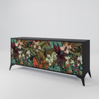BOTANICAL EMERGENCE 3-Door Sideboard in Black Finish