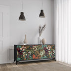 BOTANICAL EMERGENCE 3-Door Sideboard in Black Finish