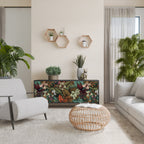 BOTANICAL EMERGENCE 3-Door Sideboard in Black Finish