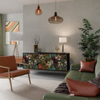 BOTANICAL EMERGENCE 3-Door Sideboard in Black Finish