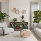 BOTANICAL EMERGENCE 3-Door Sideboard in Black Finish