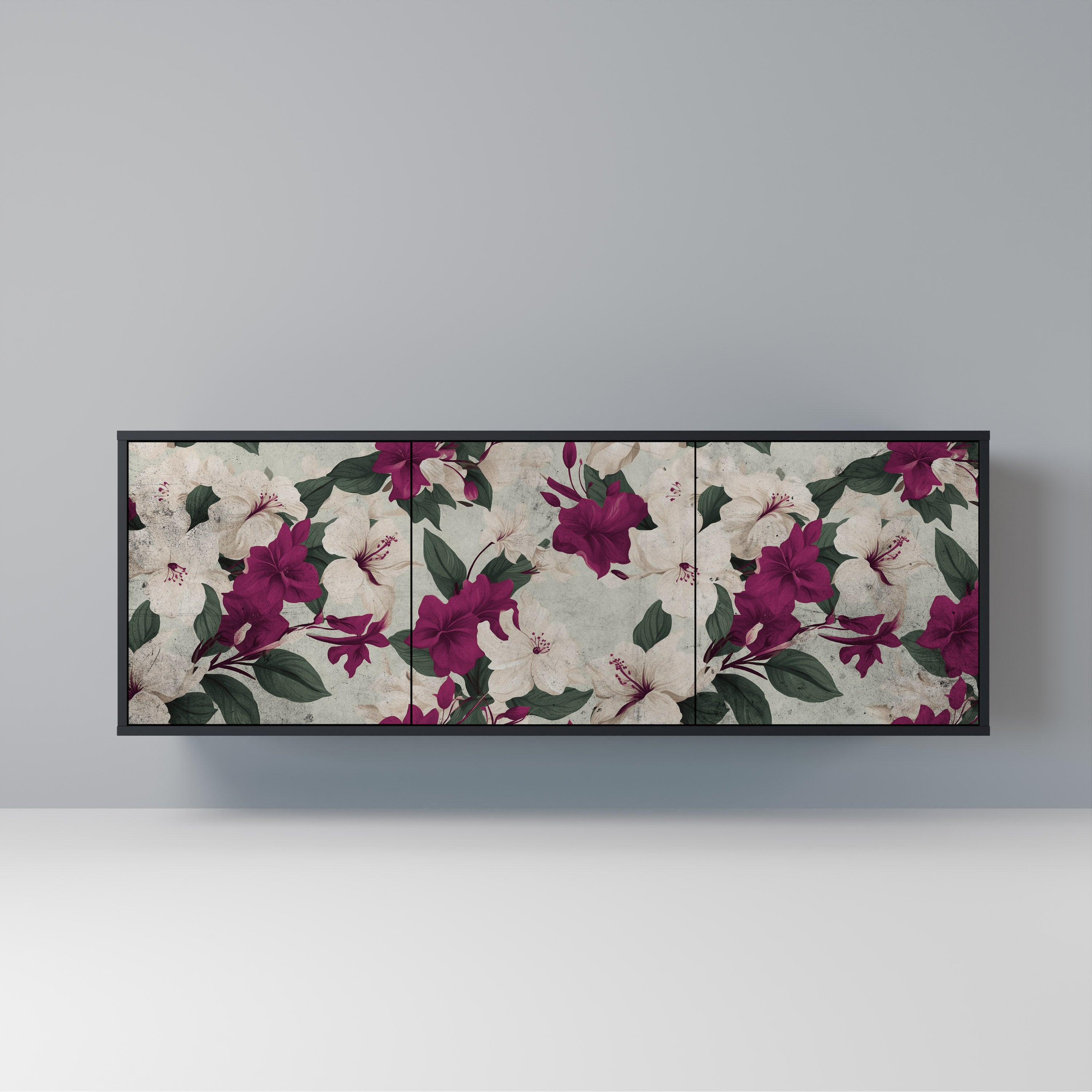 FLOWERET DREAM 3-Door Sideboard in Black Finish