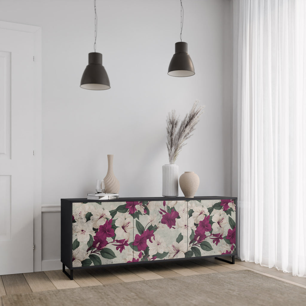 FLOWERET DREAM 3-Door Sideboard in Black Finish