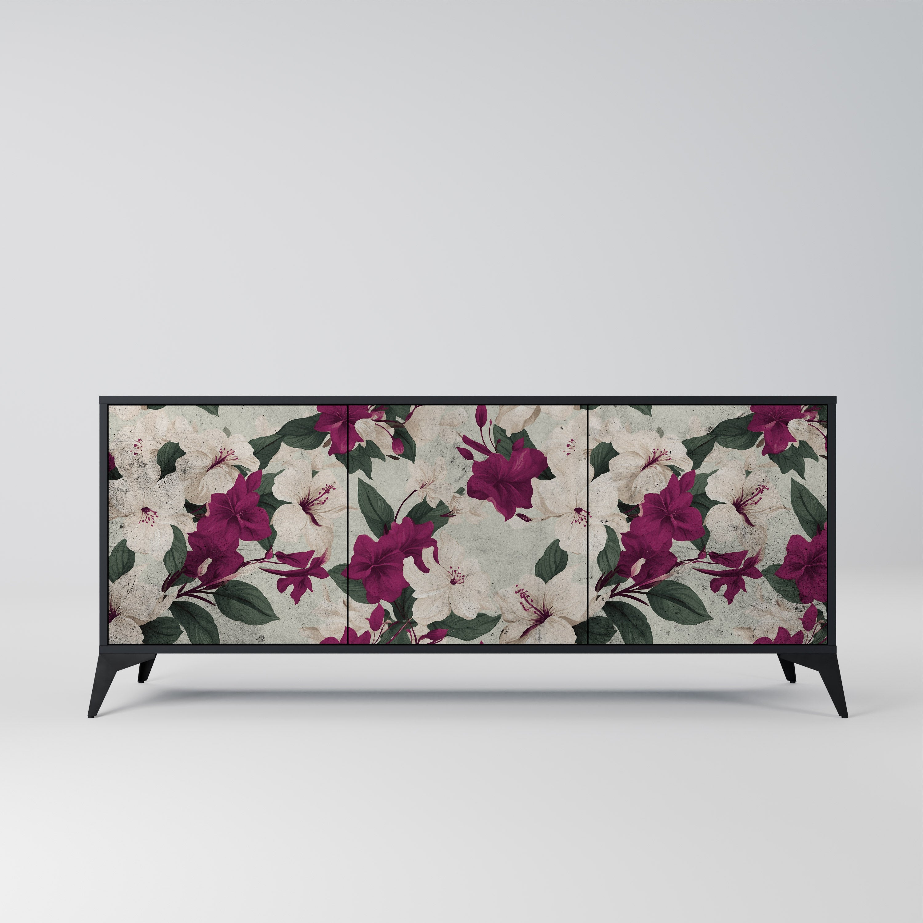 FLOWERET DREAM 3-Door Sideboard in Black Finish