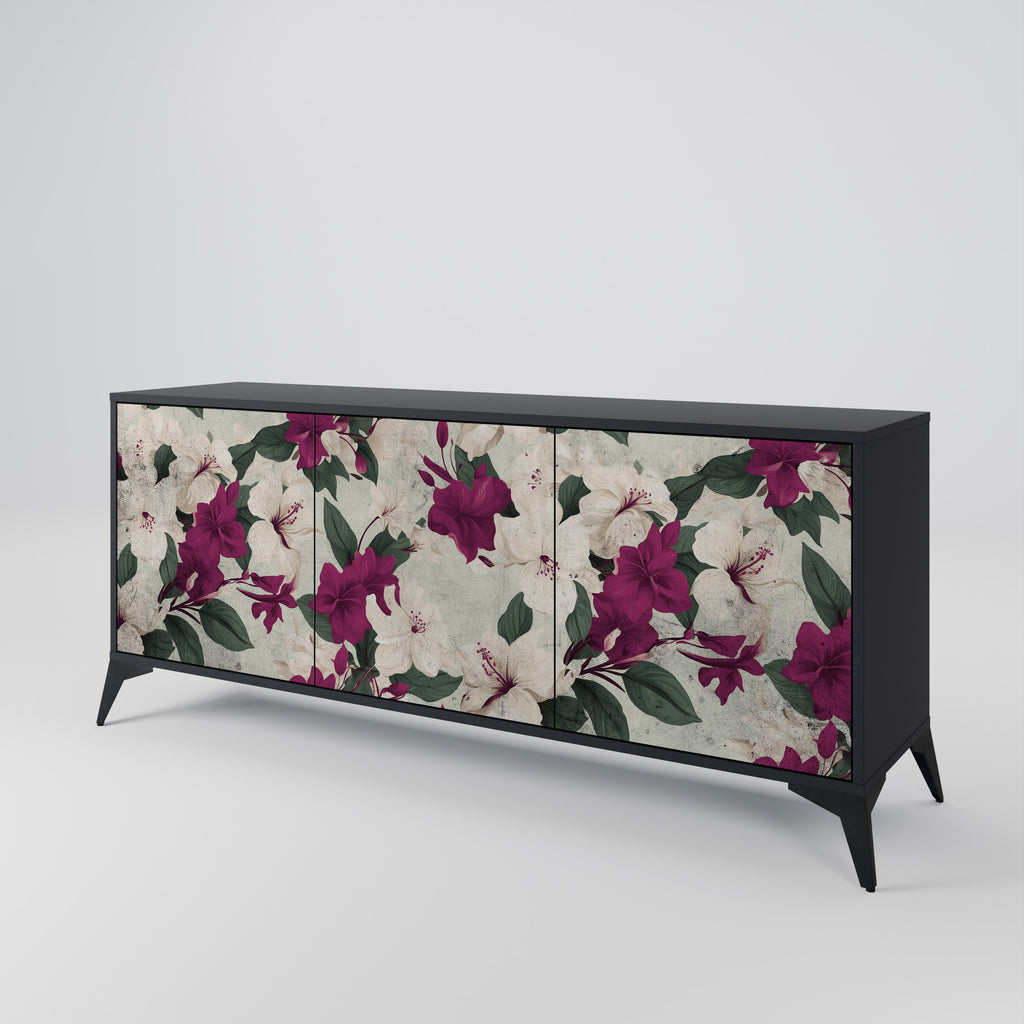FLOWERET DREAM 3-Door Sideboard in Black Finish