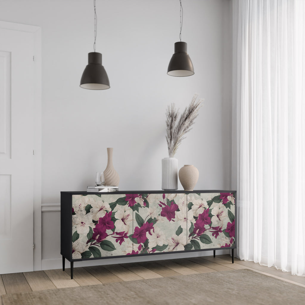 FLOWERET DREAM 3-Door Sideboard in Black Finish