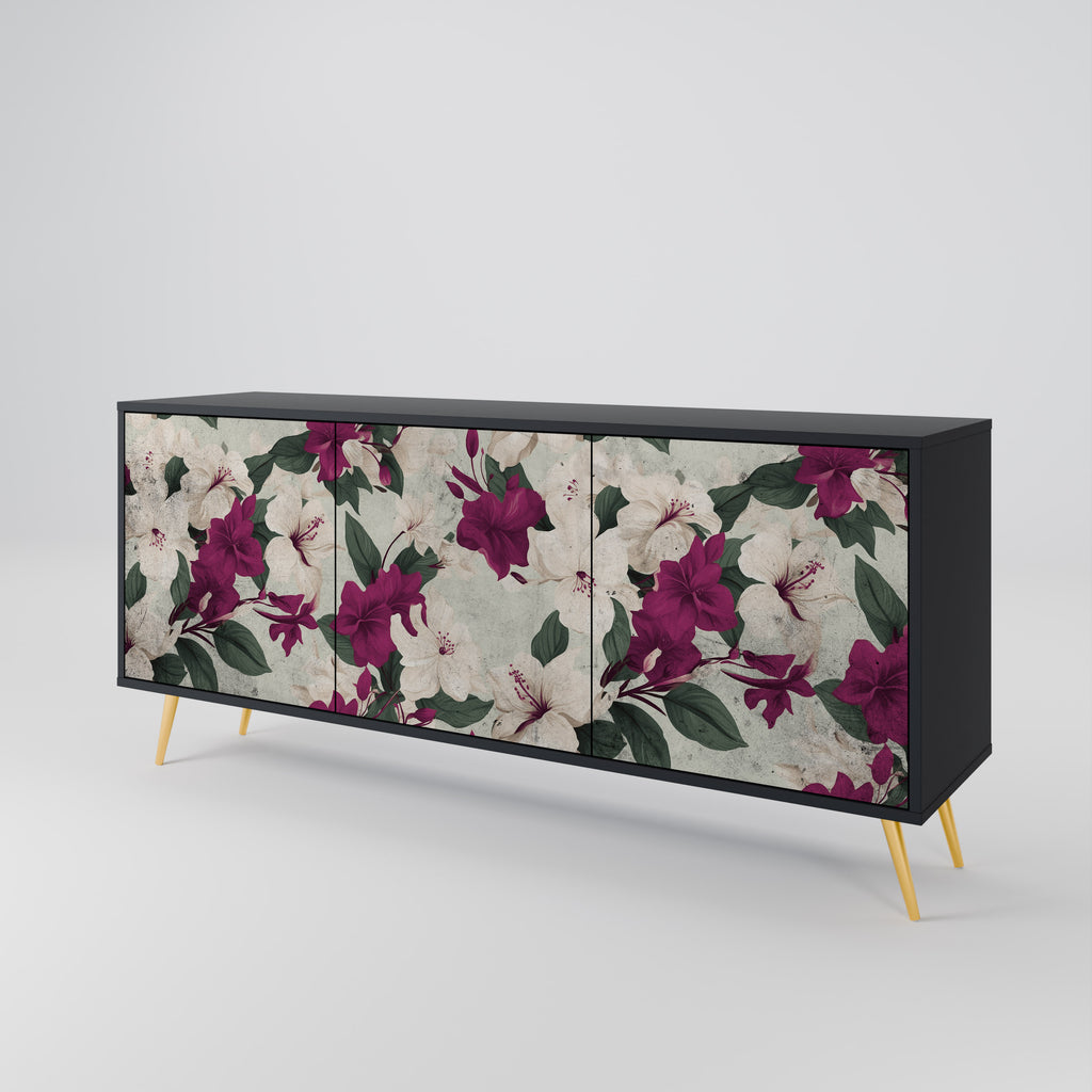 FLOWERET DREAM 3-Door Sideboard in Black Finish