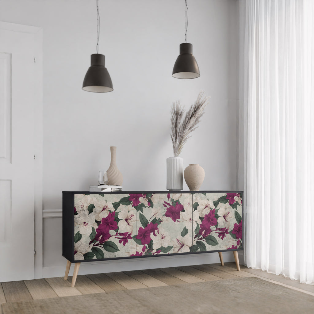 FLOWERET DREAM 3-Door Sideboard in Black Finish