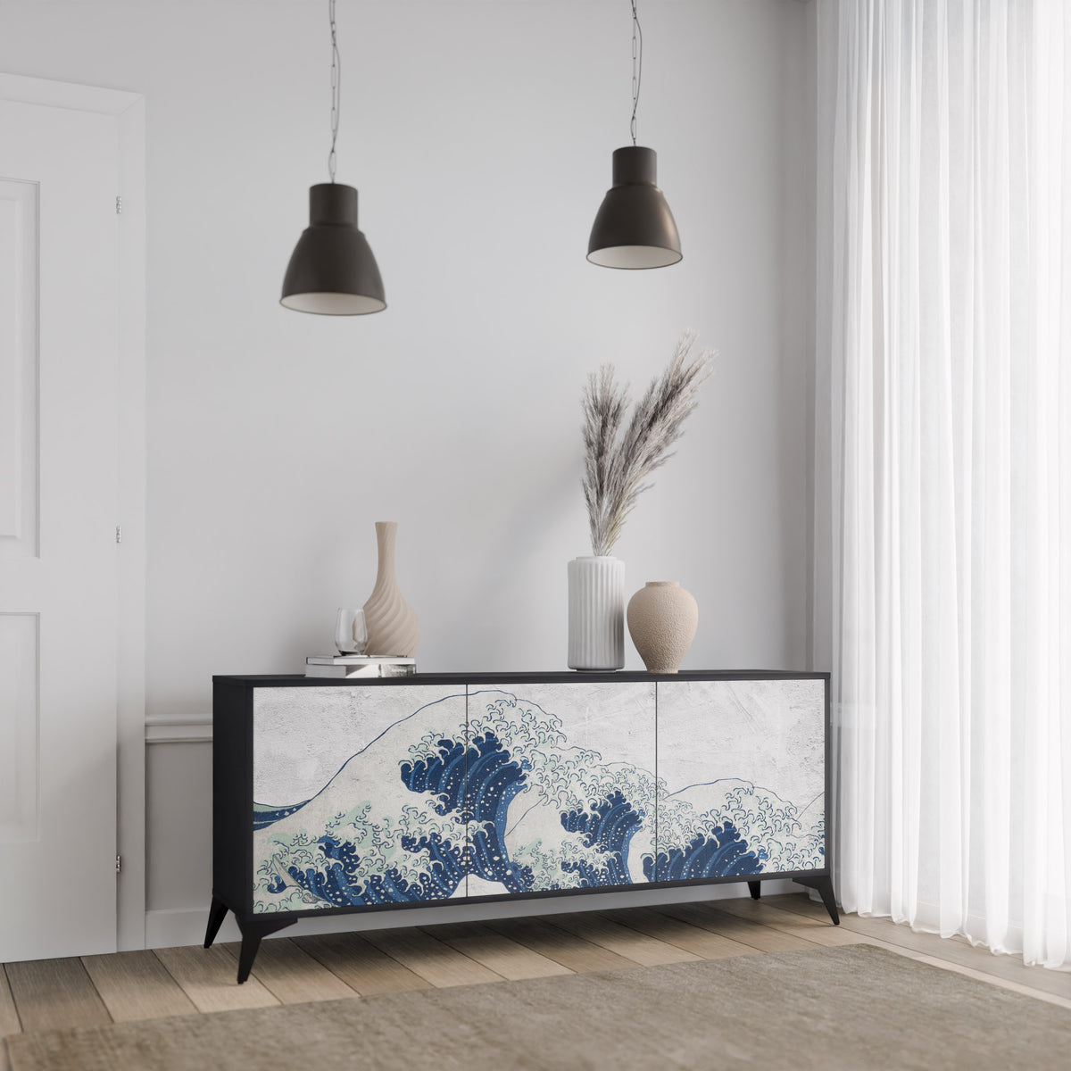 THE GREAT WAVE AT KANAGAWA Aparador de 3 Puertas
