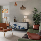 THE GREAT WAVE AT KANAGAWA Aparador de 3 Puertas en Acabado Negro