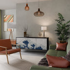 THE GREAT WAVE AT KANAGAWA Aparador de 3 Puertas en Acabado Negro