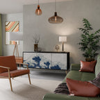 THE GREAT WAVE AT KANAGAWA Aparador de 3 Puertas en Acabado Negro