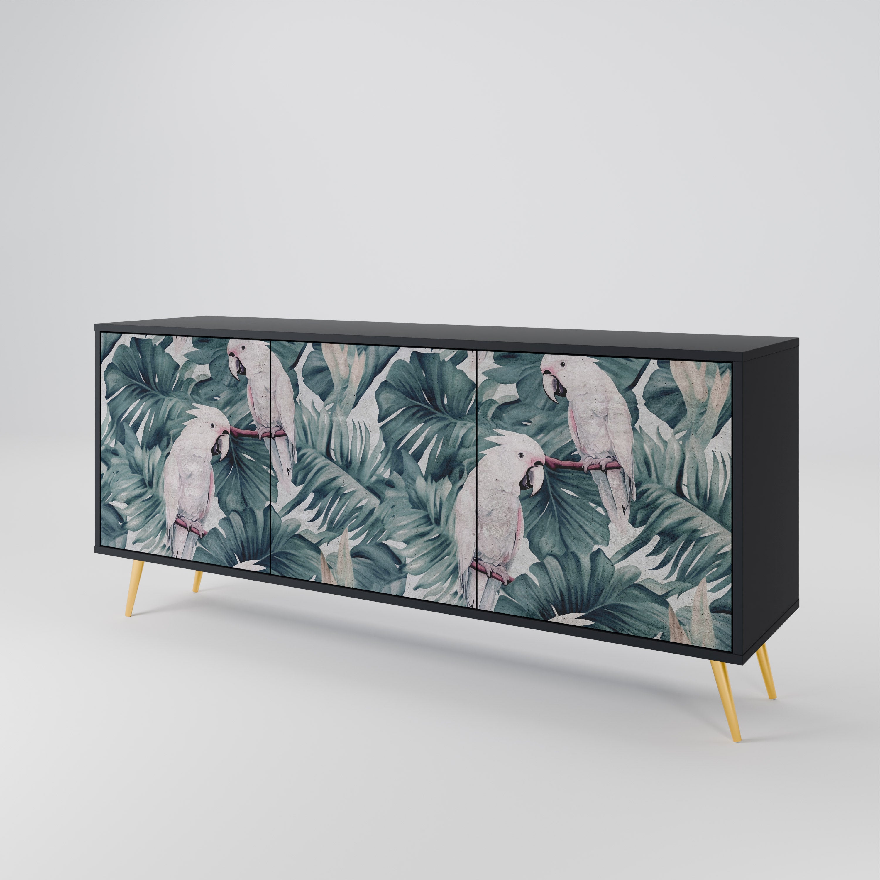 POPINJAY LOOK 3-Door Sideboard in Black Finish