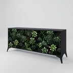 SUCCULENT JUNGLE 3-Door Sideboard in Black Finish