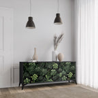 SUCCULENT JUNGLE 3-Door Sideboard in Black Finish