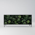 SUCCULENT JUNGLE 3-Door Sideboard in Black Finish