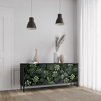 SUCCULENT JUNGLE 3-Door Sideboard in Black Finish