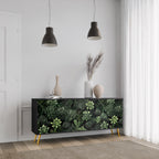 SUCCULENT JUNGLE 3-Door Sideboard in Black Finish