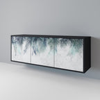 PALM VEIL 3-Door Sideboard in Black Finish