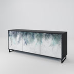 PALM VEIL 3-Door Sideboard in Black Finish