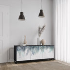 PALM VEIL 3-Door Sideboard in Black Finish