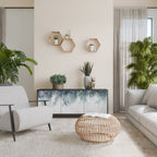 PALM VEIL 3-Door Sideboard in Black Finish