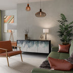 PALM VEIL 3-Door Sideboard in Black Finish