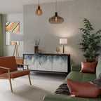 PALM VEIL 3-Door Sideboard in Black Finish