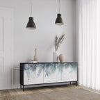 PALM VEIL 3-Door Sideboard in Black Finish