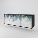 PALM VEIL 3-Door Sideboard in Black Finish