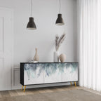 PALM VEIL 3-Door Sideboard in Black Finish