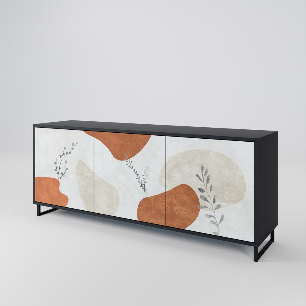 TRANQUIL TWIG 3-Door Sideboard in Black Finish