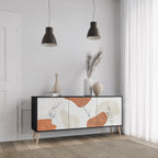 TRANQUIL TWIG Aparador de 3 Puertas en Acabado Negro